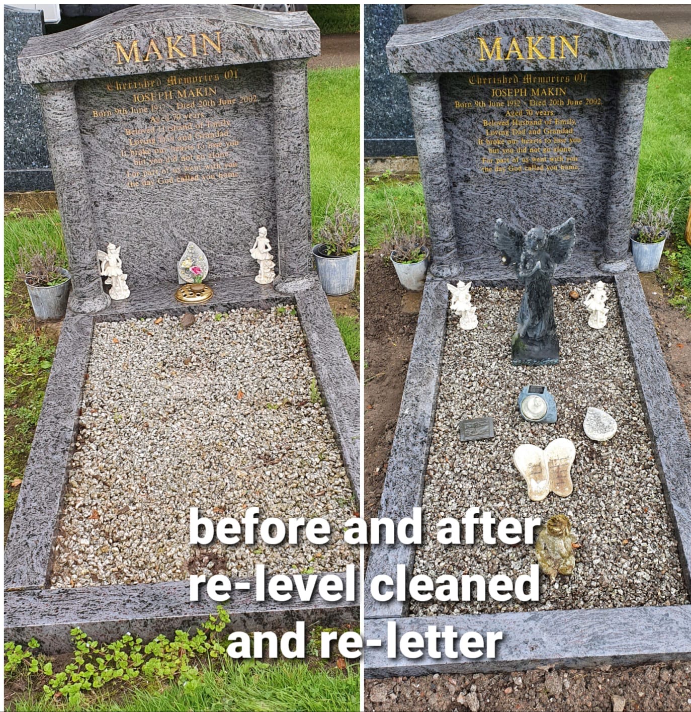 Liverpool Headstone Re-Level and Letter